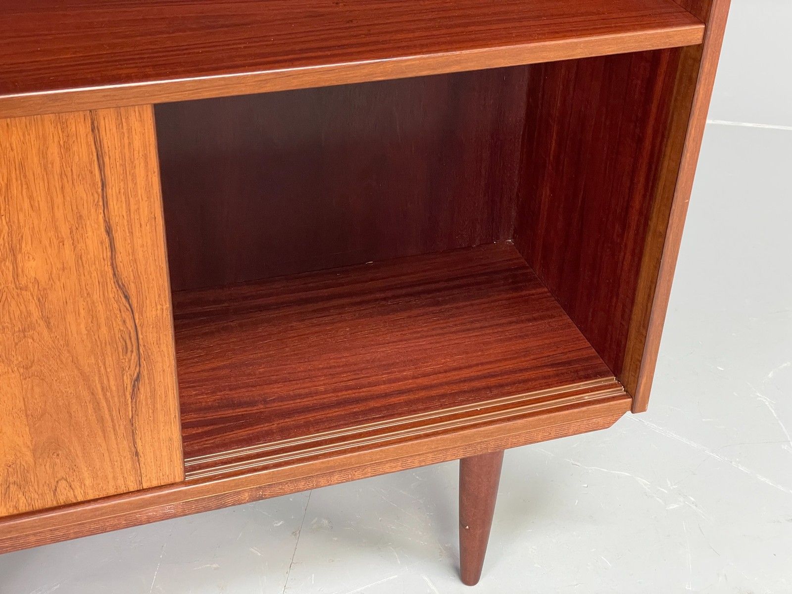 300.0 Vintage Danish 1960s Bookcase Cabinet Darkwood Sliding Mid Century Retro Eb11993 photo