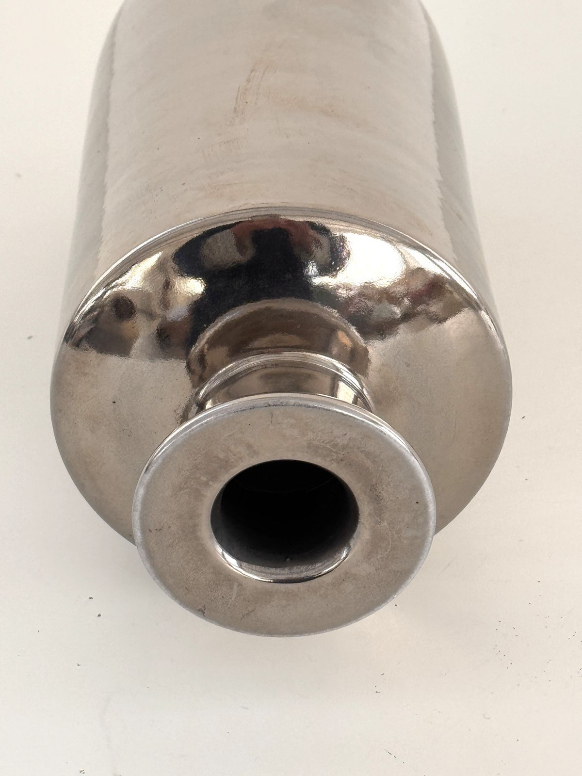 Italian Ceramic Vase Metallic Chrome Silver By Aldo Londi For Bitossi photo 1300.0