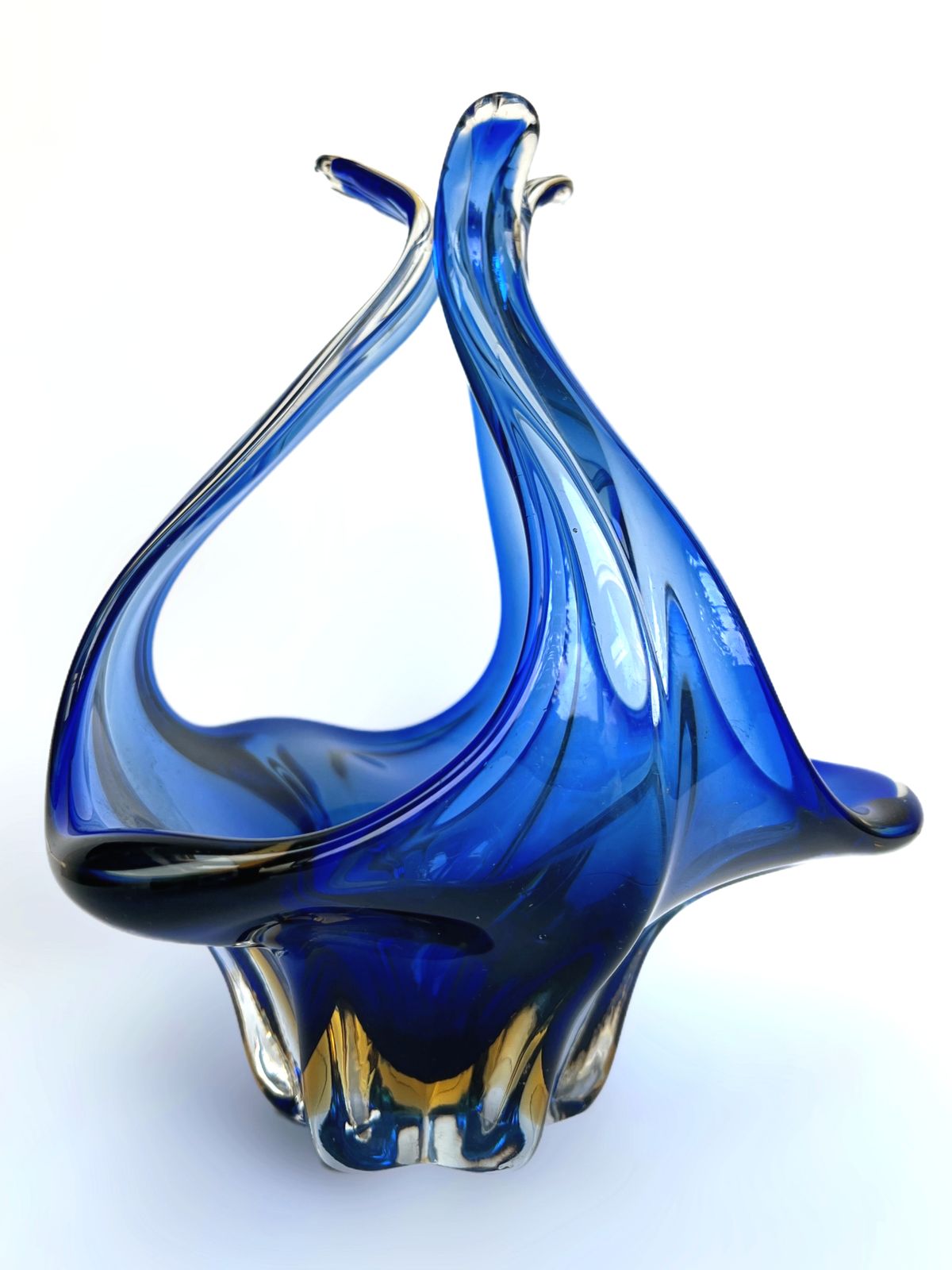 Vintage 1960s Murano, Cristallo Venezia Ccc Owl Basket, Italy photo 120.0