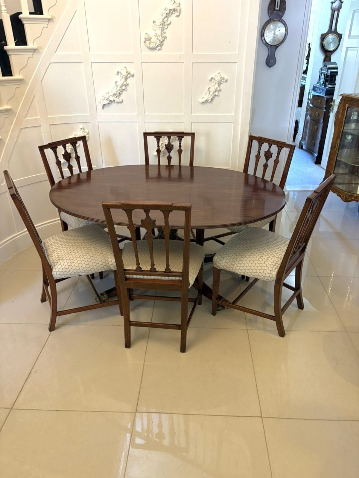 Antique English 19th Century Oval Tilt Top Figured Mahogany Dining Table 6 Seater photo 3900.0