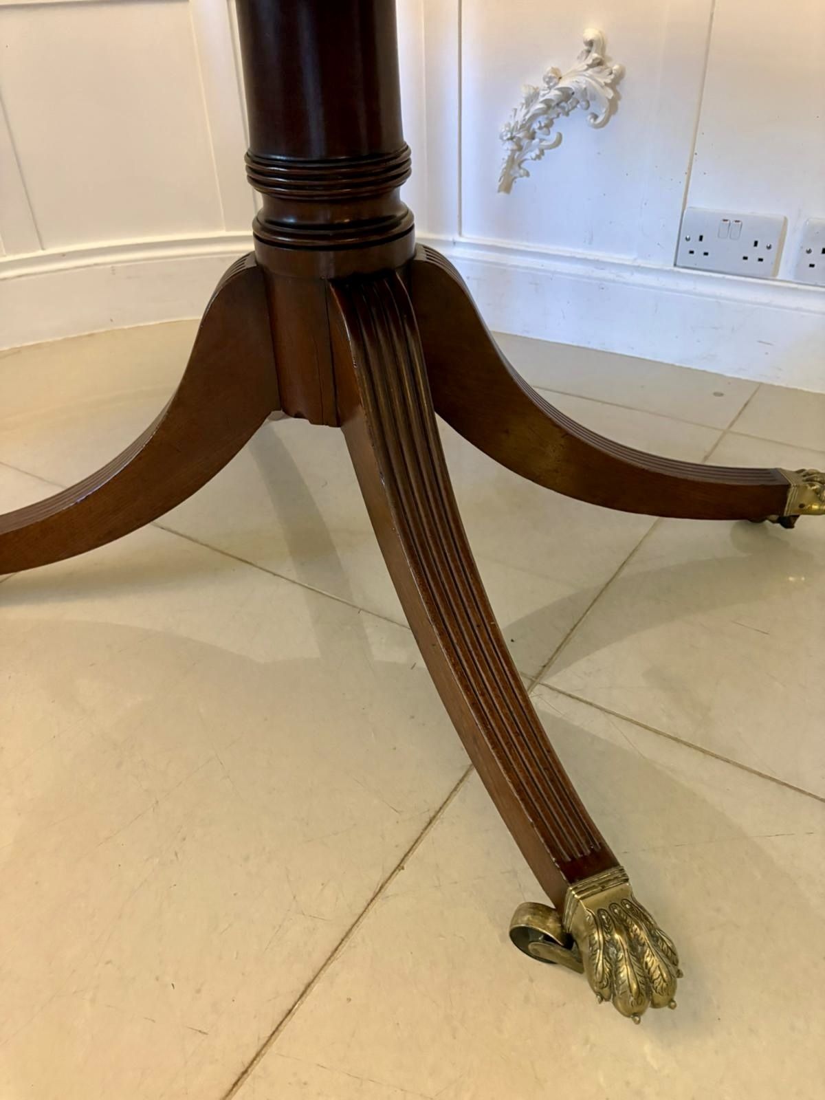 photo for sale Antique English 19th Century Oval Tilt Top Figured Mahogany Dining Table 6 Seater