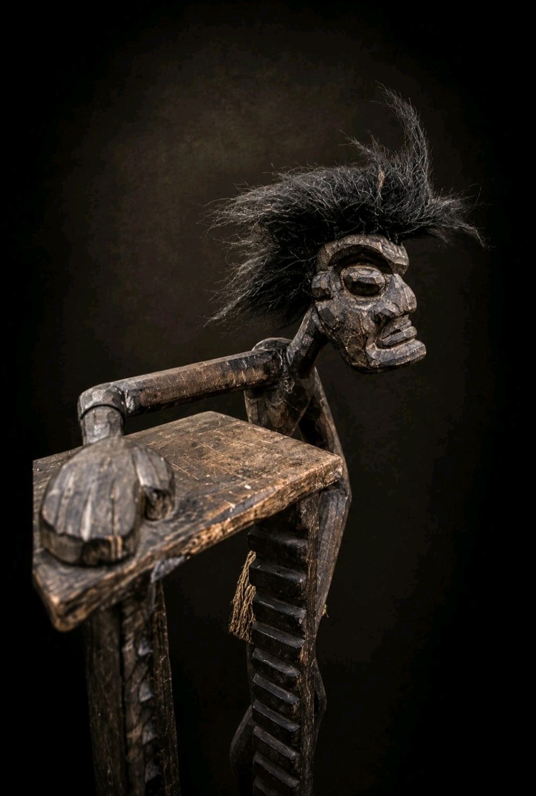 Large Hand Carved African Tribal Figure Sculpture 88cm photo 270.0