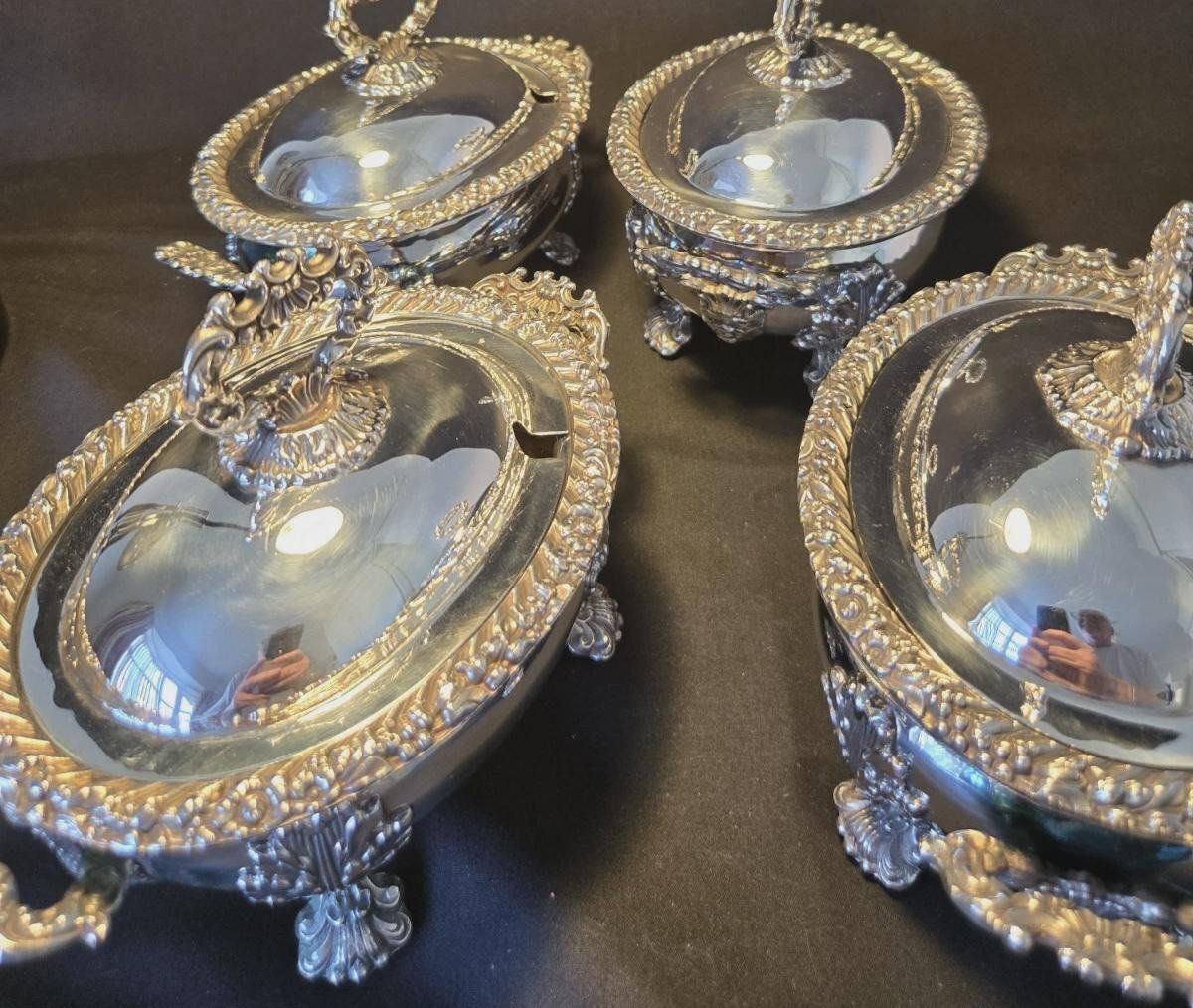photo for sale C1780 Georgian Antique Silver Plated 4 Matching Tureens Matthew Boulton