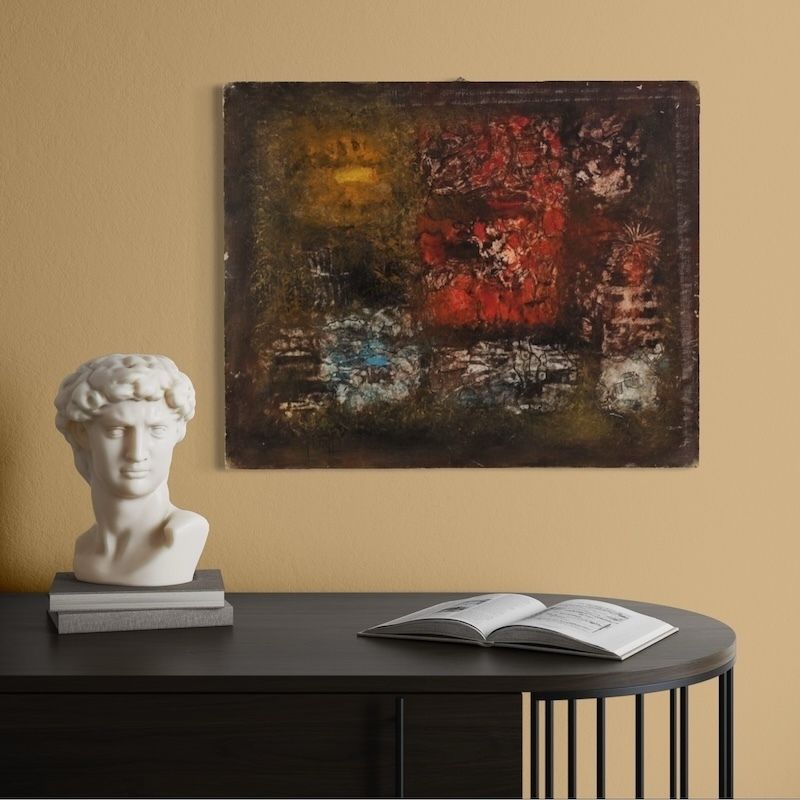 Amerikaans abstract schilderij, gesigneerd J. Wolff photo vinterior