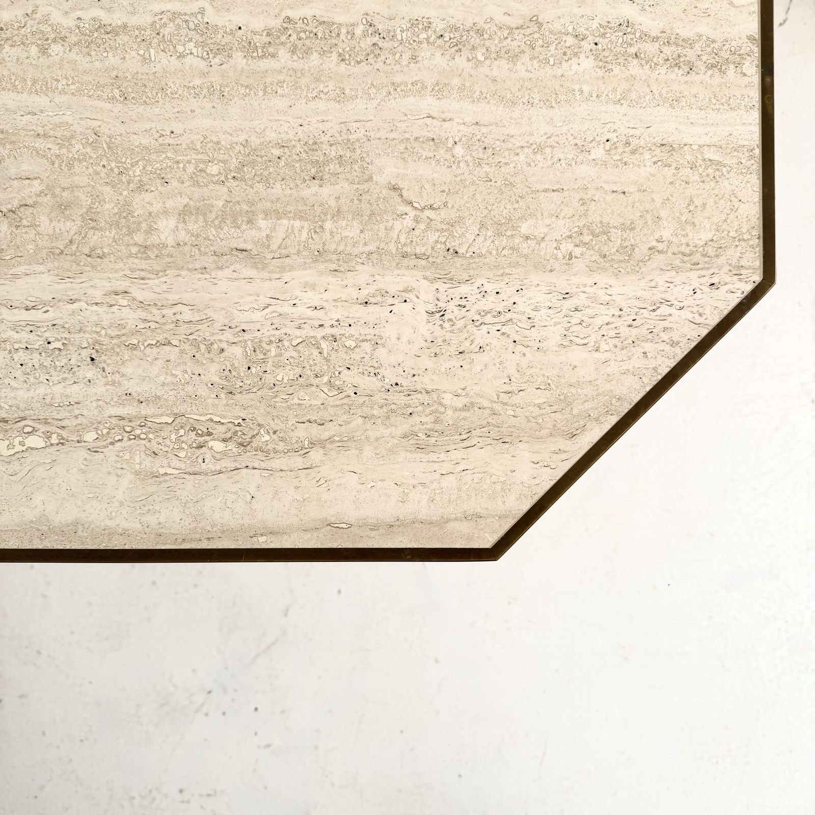 A Pair Of 1970s Brass & Travertine Willy Rizzo Side Tables photo 3000.0