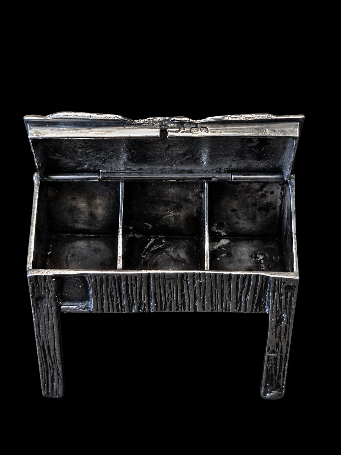 Antique Solid Silver Novelty Stamp Box In The Form Of Shakespear's Desk photo furniture