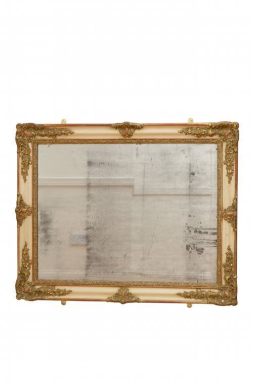 French Antique Wall Mirror With Original Glass Restored In Good Condition H107cm photo Home Decor