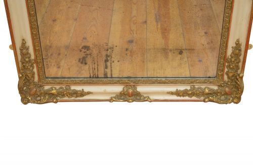 French Antique Wall Mirror With Original Glass Restored In Good Condition H107cm photo vinterior