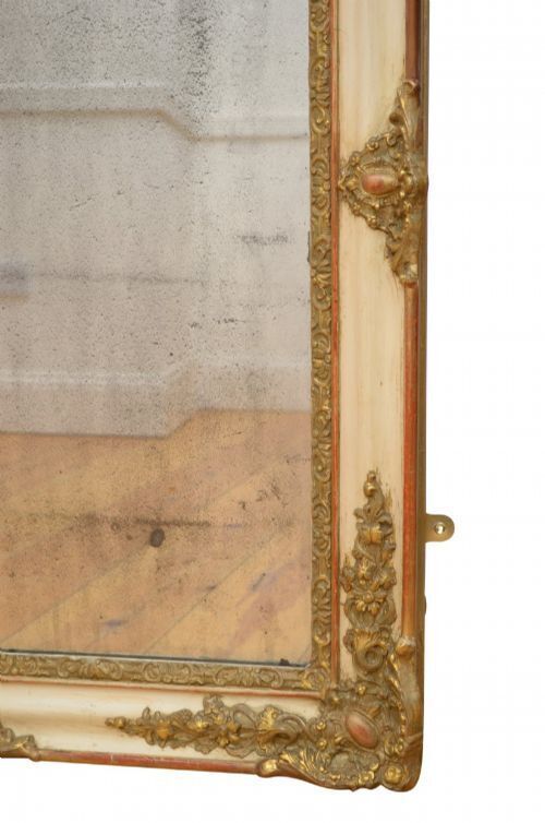 Home Decor French Antique Wall Mirror With Original Glass Restored In Good Condition H107cm photo