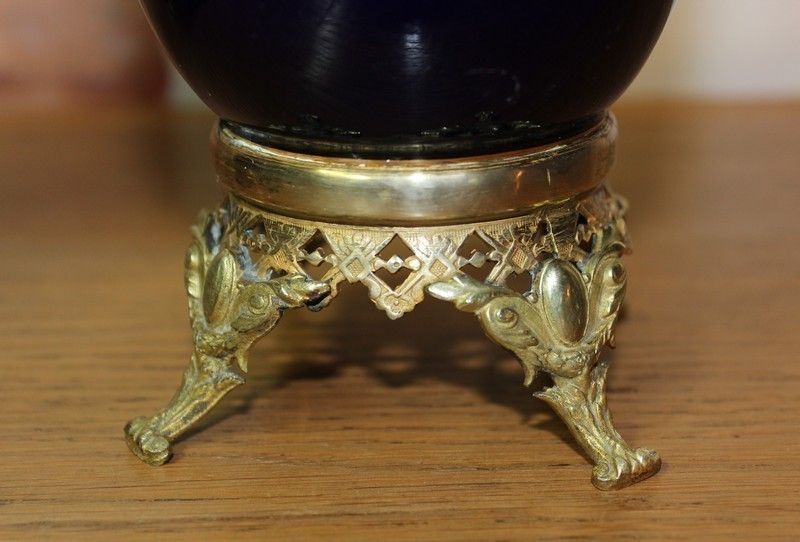 Pair Of Blue Porcelain Vases Lunéville 19th photo buy