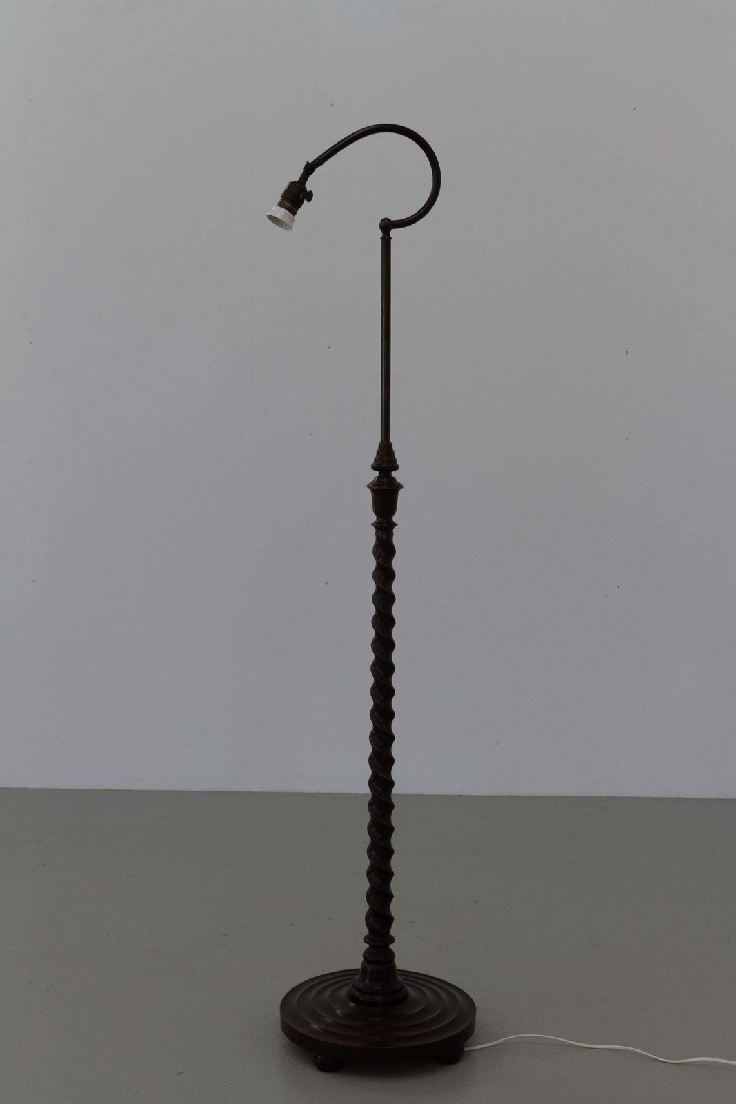 Scandinavian Art Deco Floor Lamp In Brass And Turned Oak, 1920s. photo furniture