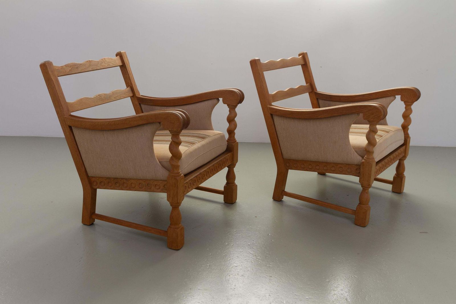 Danish Mid Century Modern Oak Lounge Chairs In Kjærnulf Style, 1960s. Set Of 2. photo buy