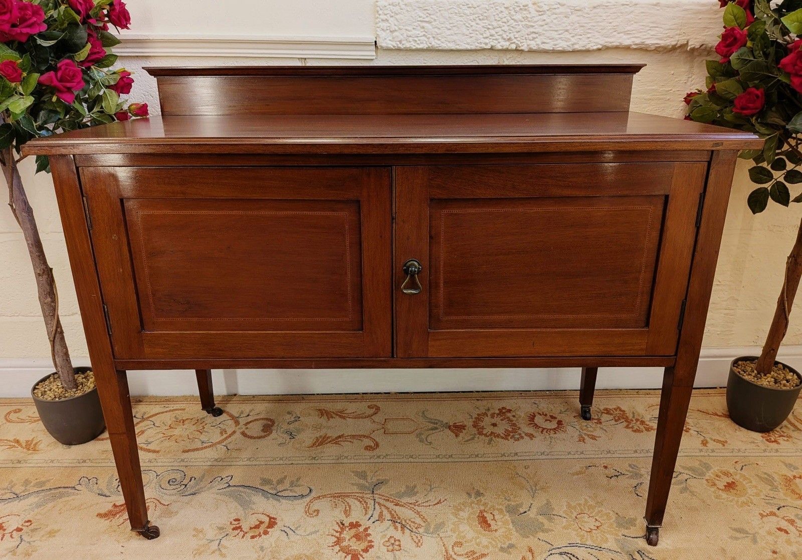 Edwardian Inlaid Mahogany 2 Door Wash Stand photo Furniture