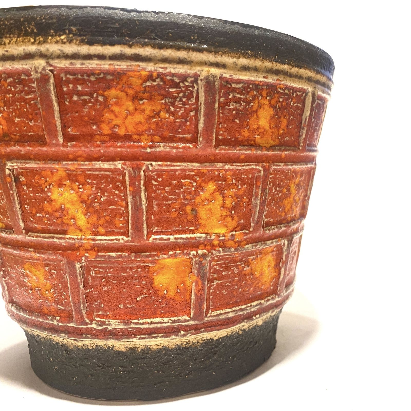 U Keramik (Uebelacker) 207/17 Planter In Red & Orange Glaze, 1970s West German Pottery photo Home Decor