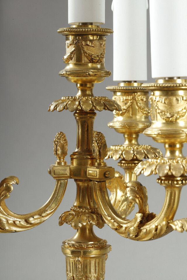 photo furniture Pair Of Louis XVI Style Gilt Bronze Candelabra