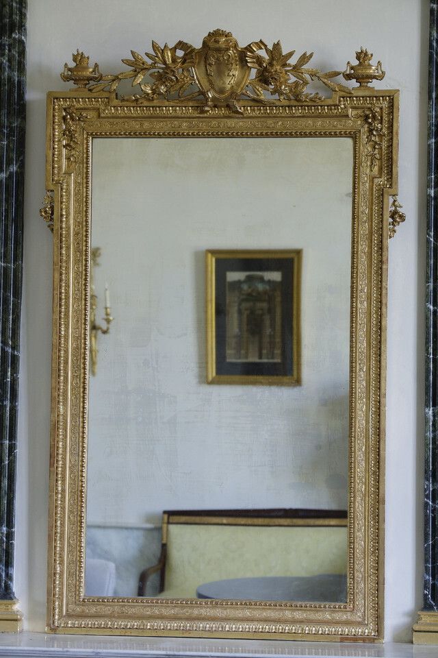 Gilded Wood Mirror In The Napoleon III Style, 19th Century