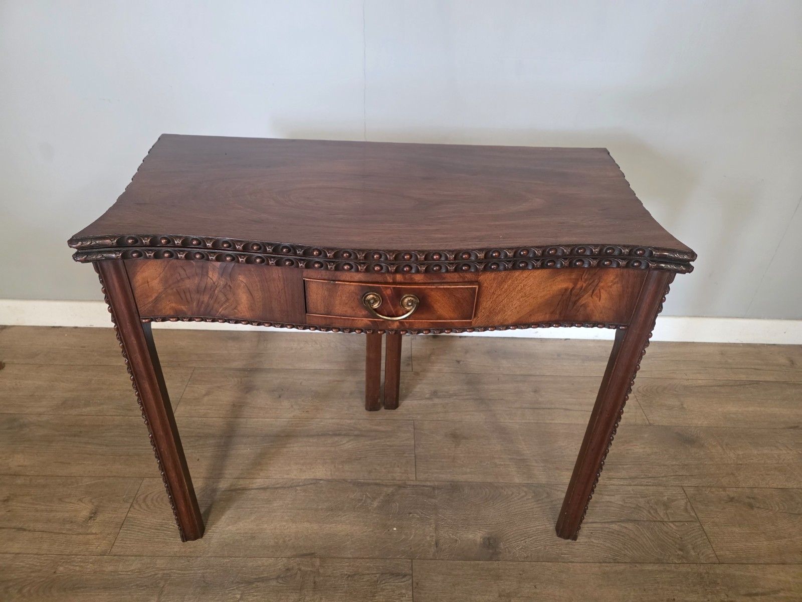 Antique Mahogany Georgian Chippendale Style Tea Table 1780s photo vintage