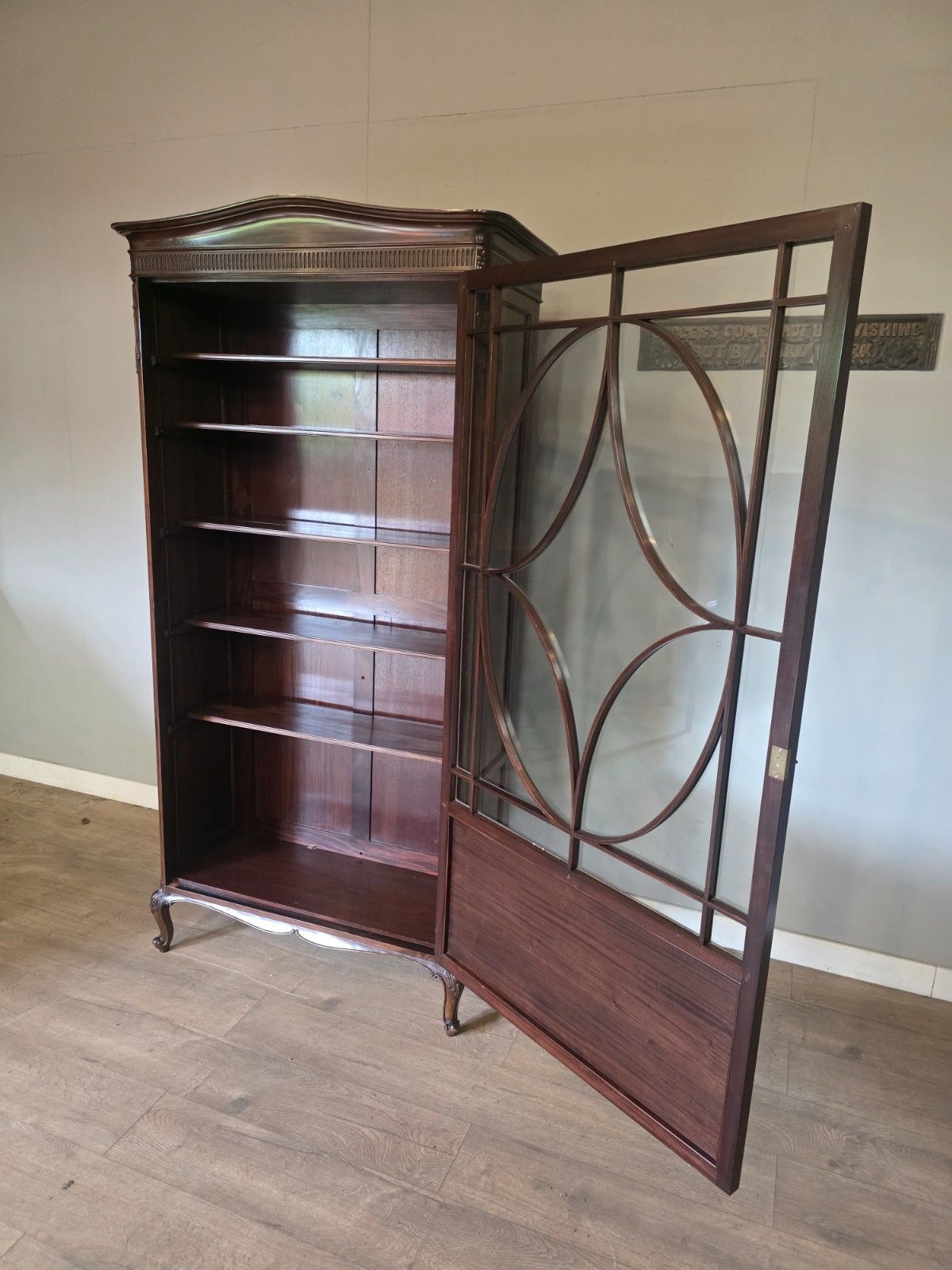 Furniture Antique Glazed Maghongy Bookcase 1900s photo