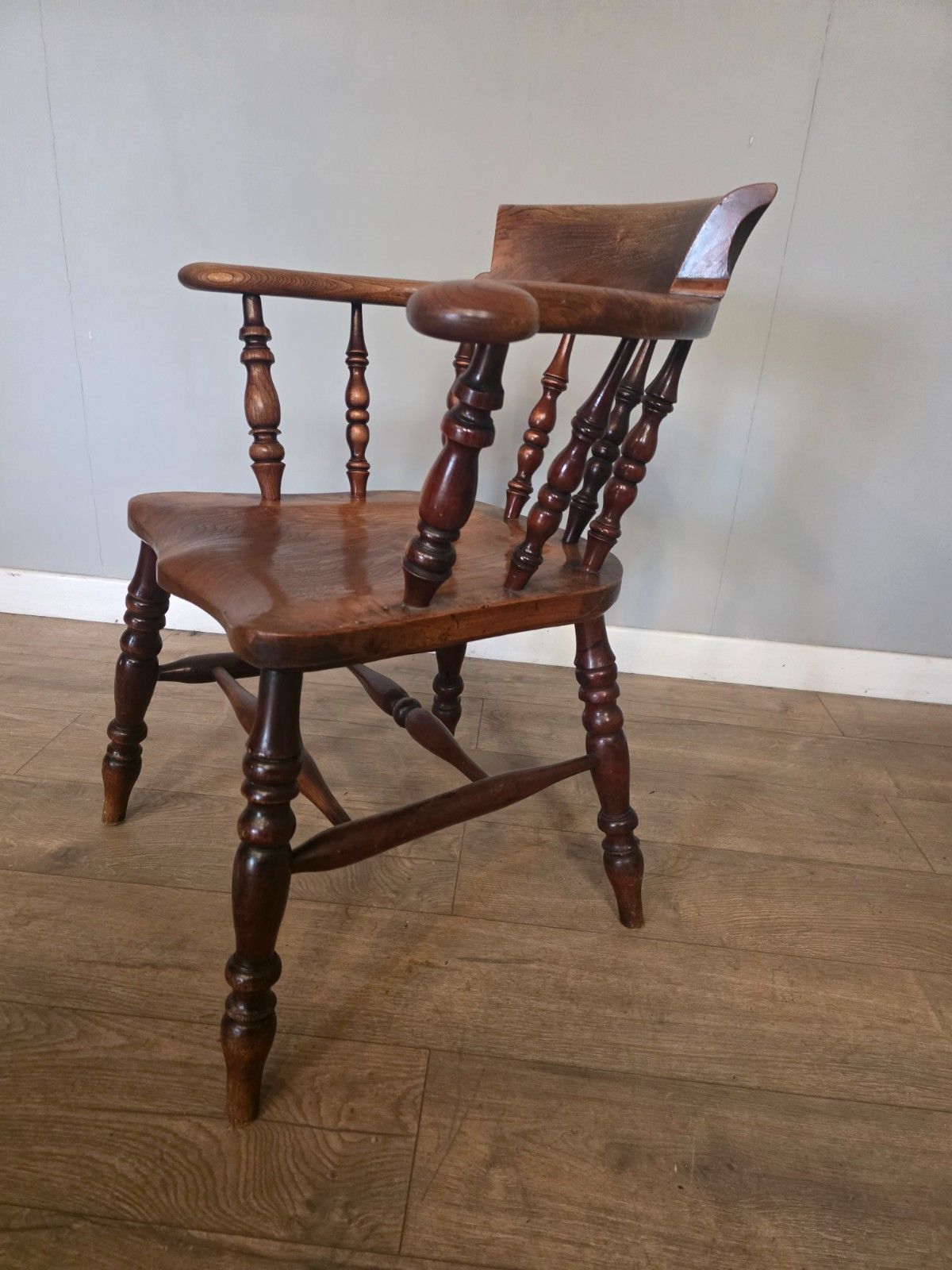 photo for sale Antique Original Smokers Bow/Captains Chair Made From Elm 1890s