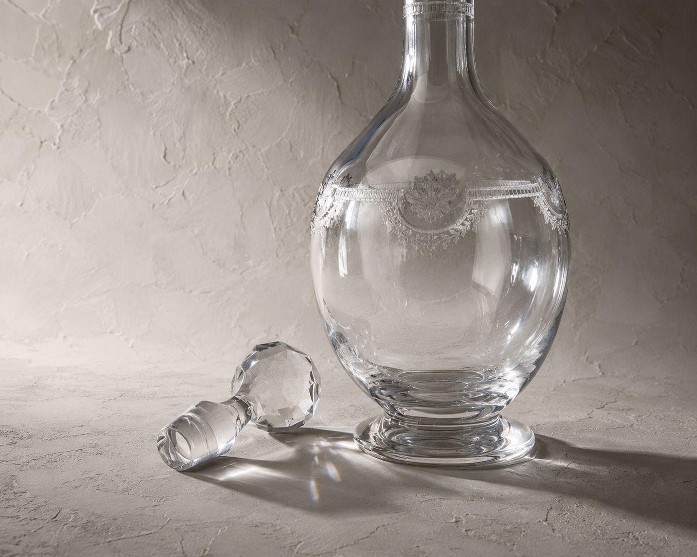Saint Louis Style Cut Glass Decanter With Ten Matching Short Tumblers photo 585.0