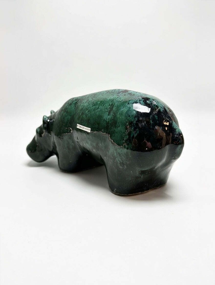 photo furniture Otto Keramik Ceramic Hippopotamus West German Pottery Fat Lava