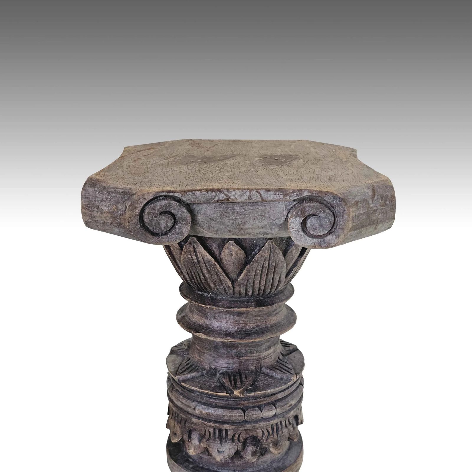 Vintage Carved Wood Plant Stand   Barley Twist Pedestal photo Home Decor