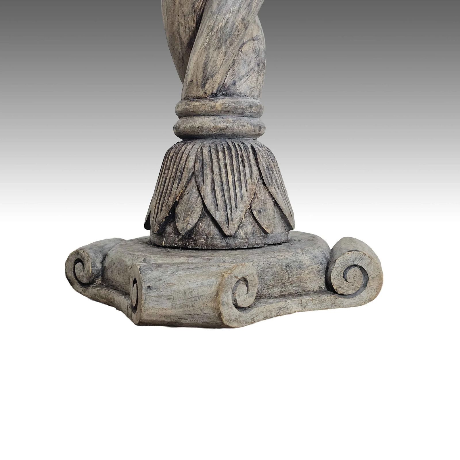 Vintage Carved Wood Plant Stand   Barley Twist Pedestal photo buy