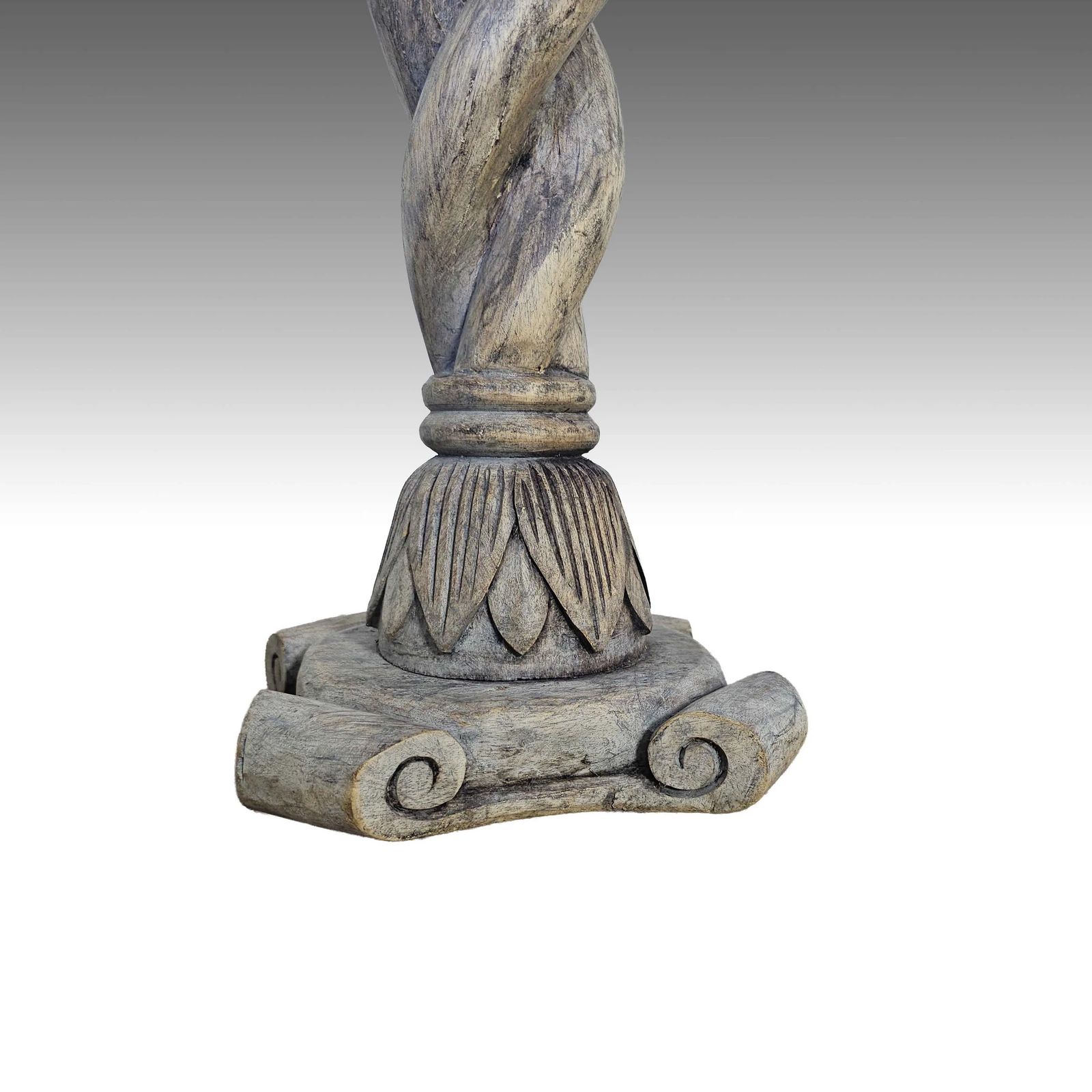 photo for sale Vintage Carved Wood Plant Stand   Barley Twist Pedestal