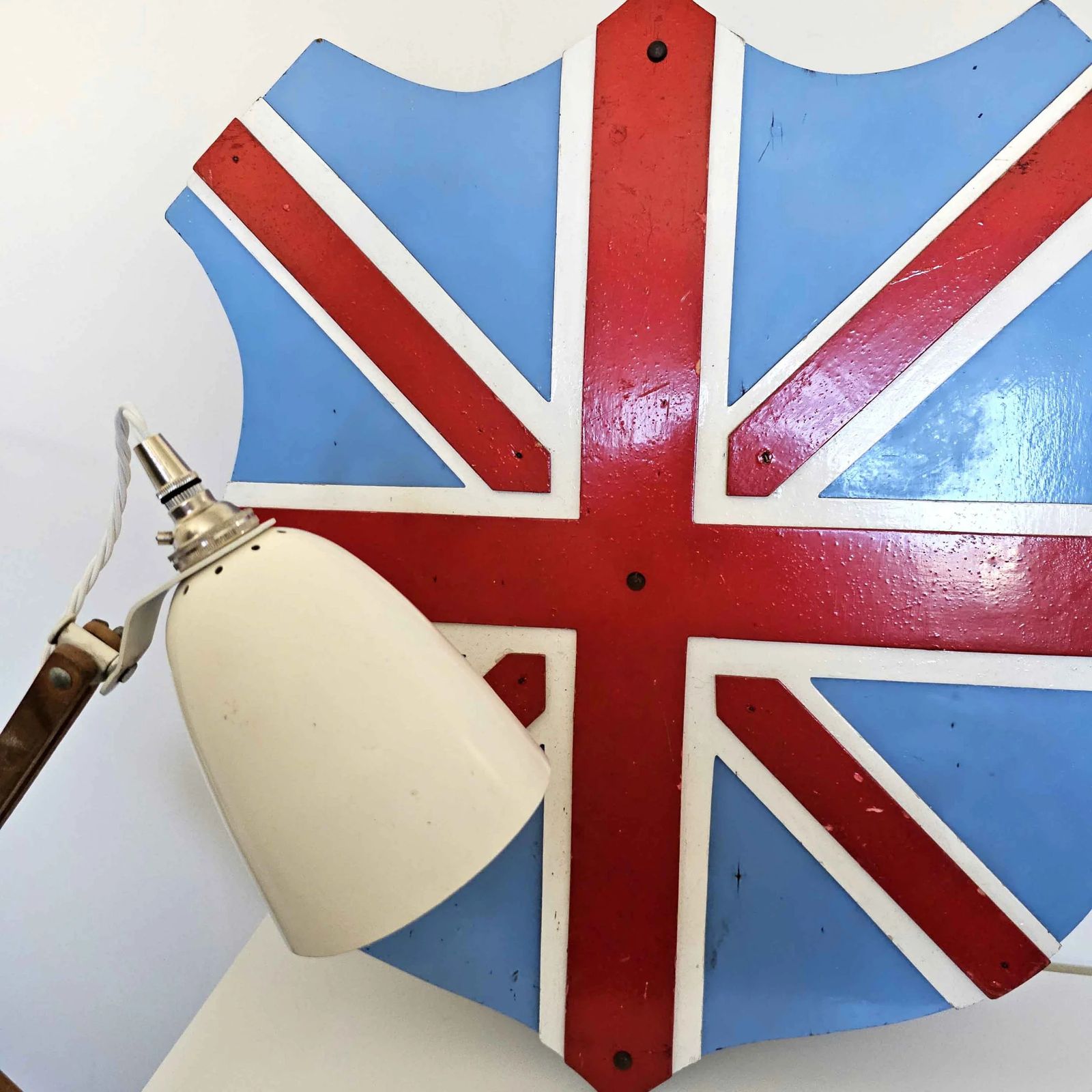 Scratch Built Folk Art   Union Flag Wooden Shield   Circa 1950s photo Art