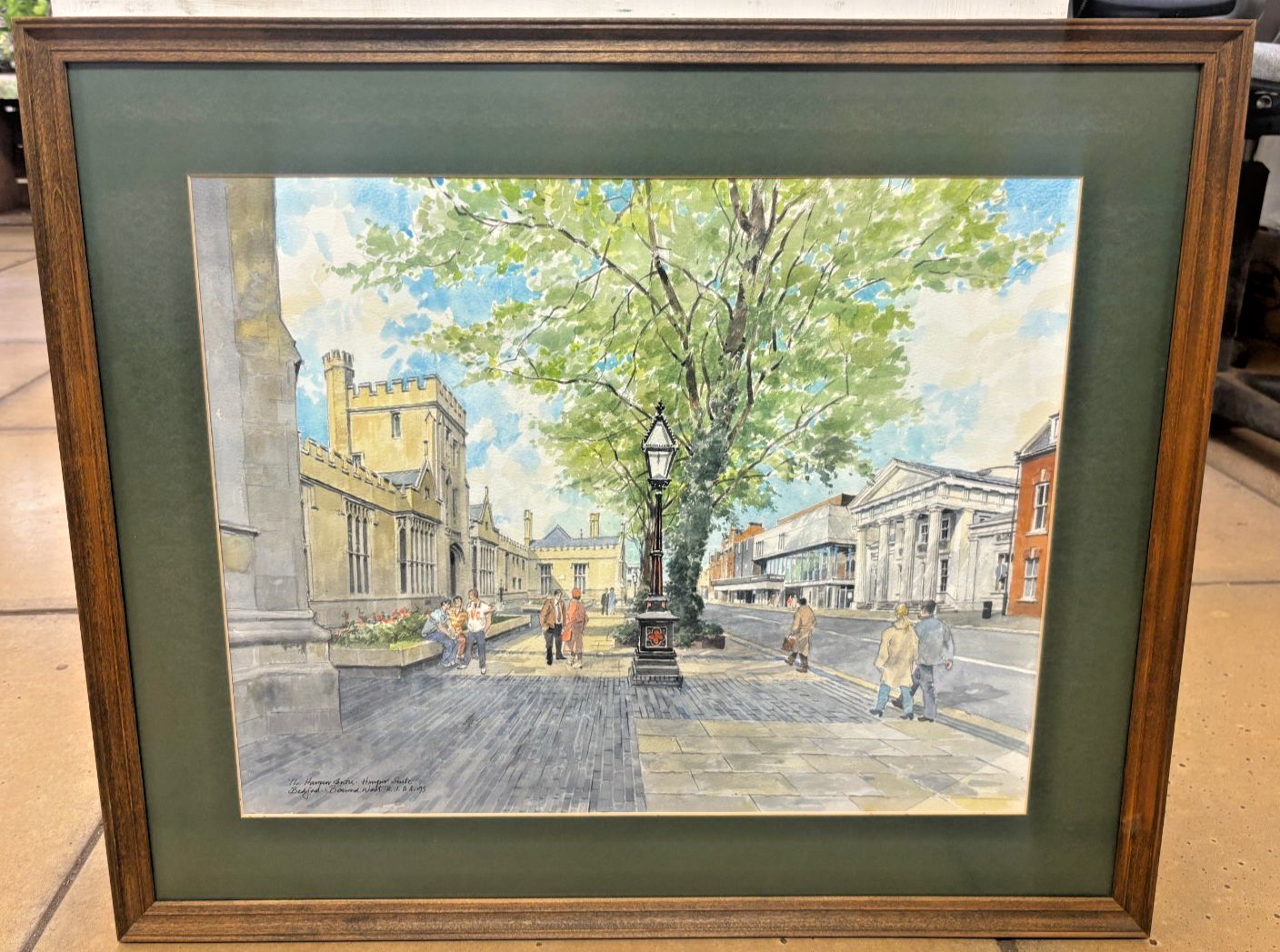 Original Watercolour Painting Of The Harpur Centre, Bedford By Bernard West 1995