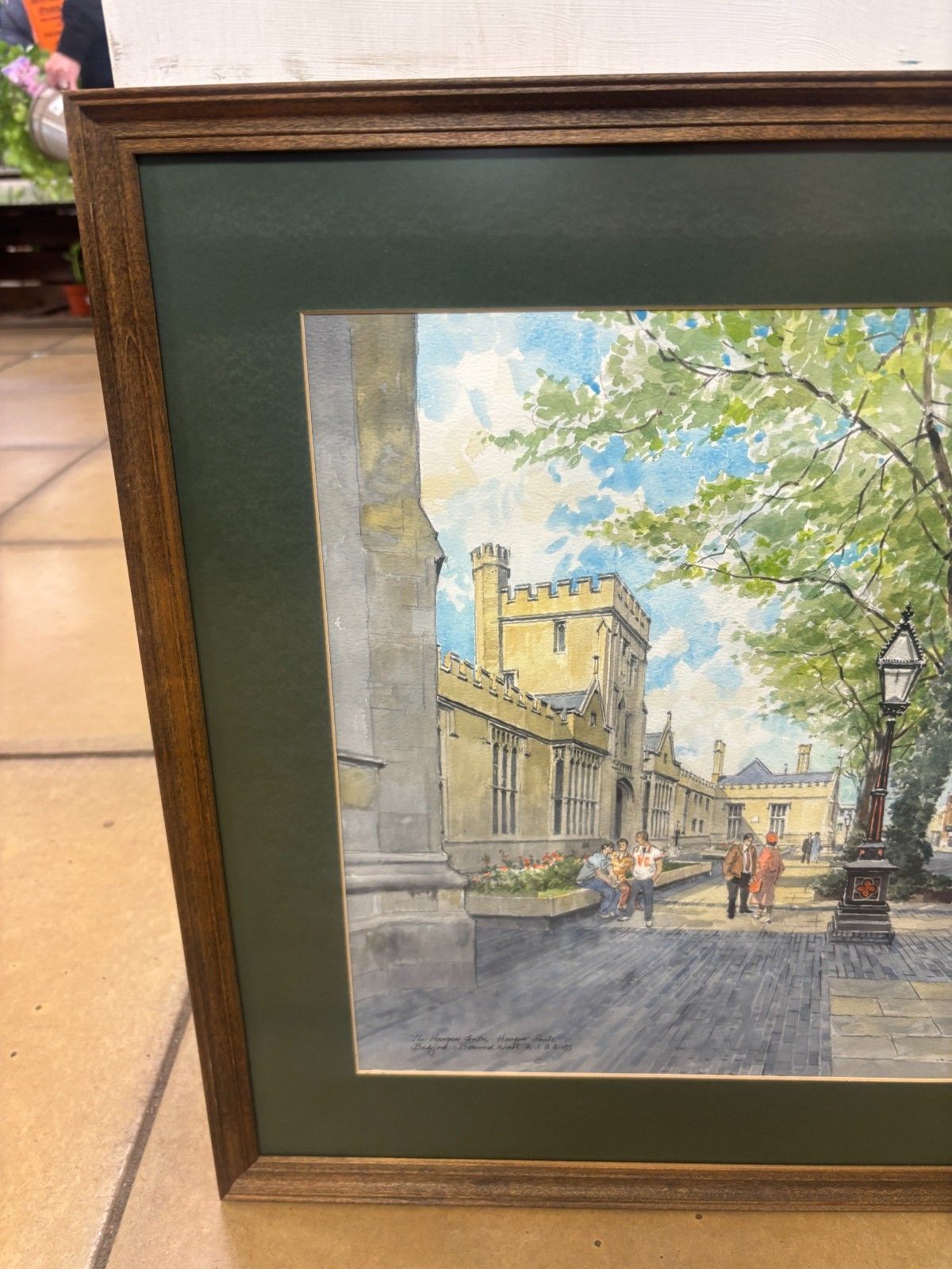 Original Watercolour Painting Of The Harpur Centre, Bedford By Bernard West 1995 photo furniture