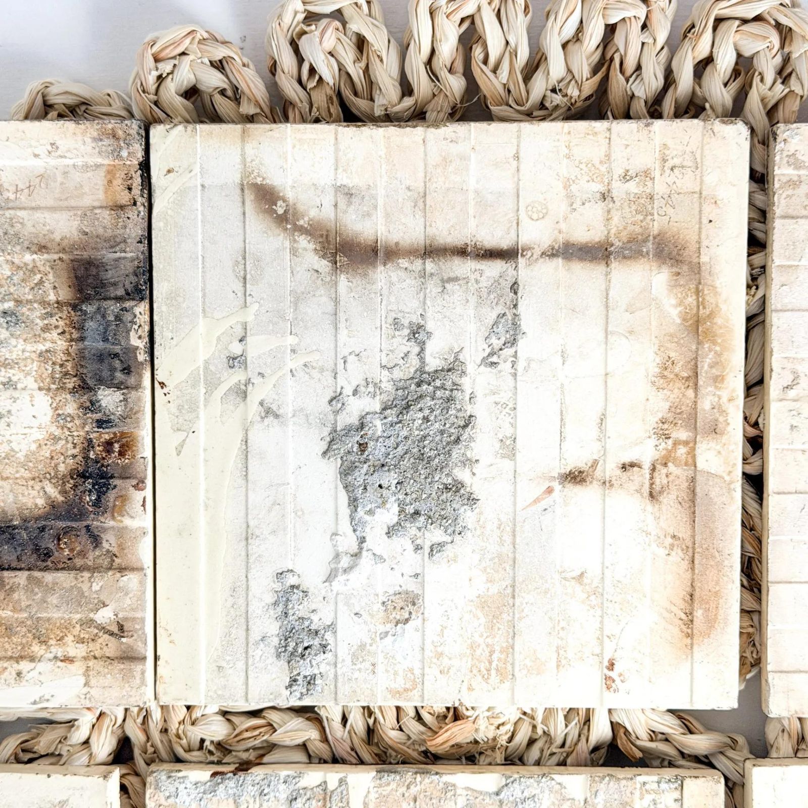 photo buy Antique Victorian Ceramic Tiles Set Of 6 Floral Decor