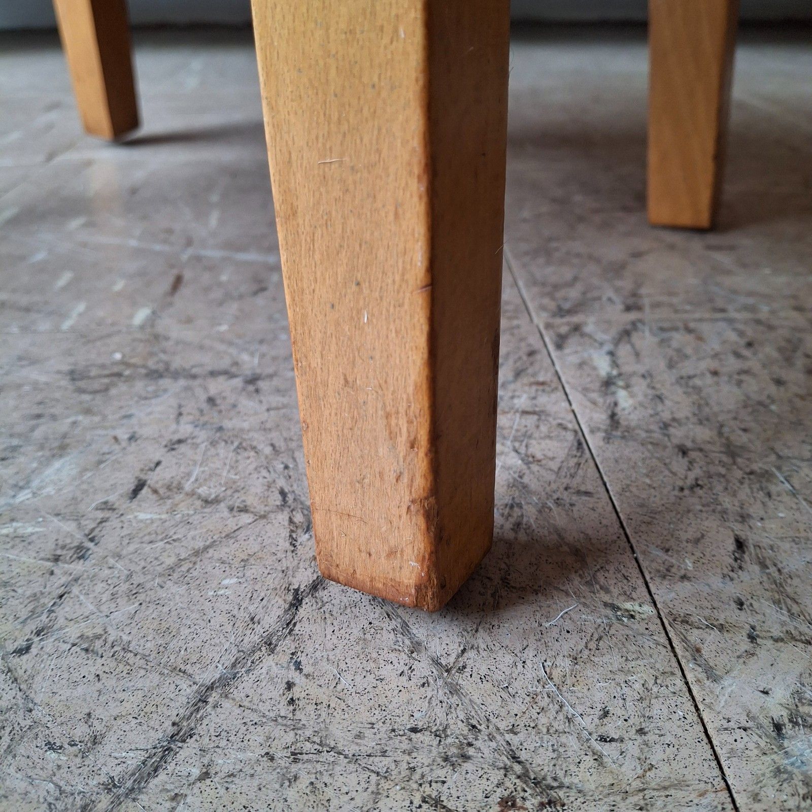 Fab Vintage Mid Century Retro Beech Footstool Pouffe Tan White Spotty Goatskin photo vinterior