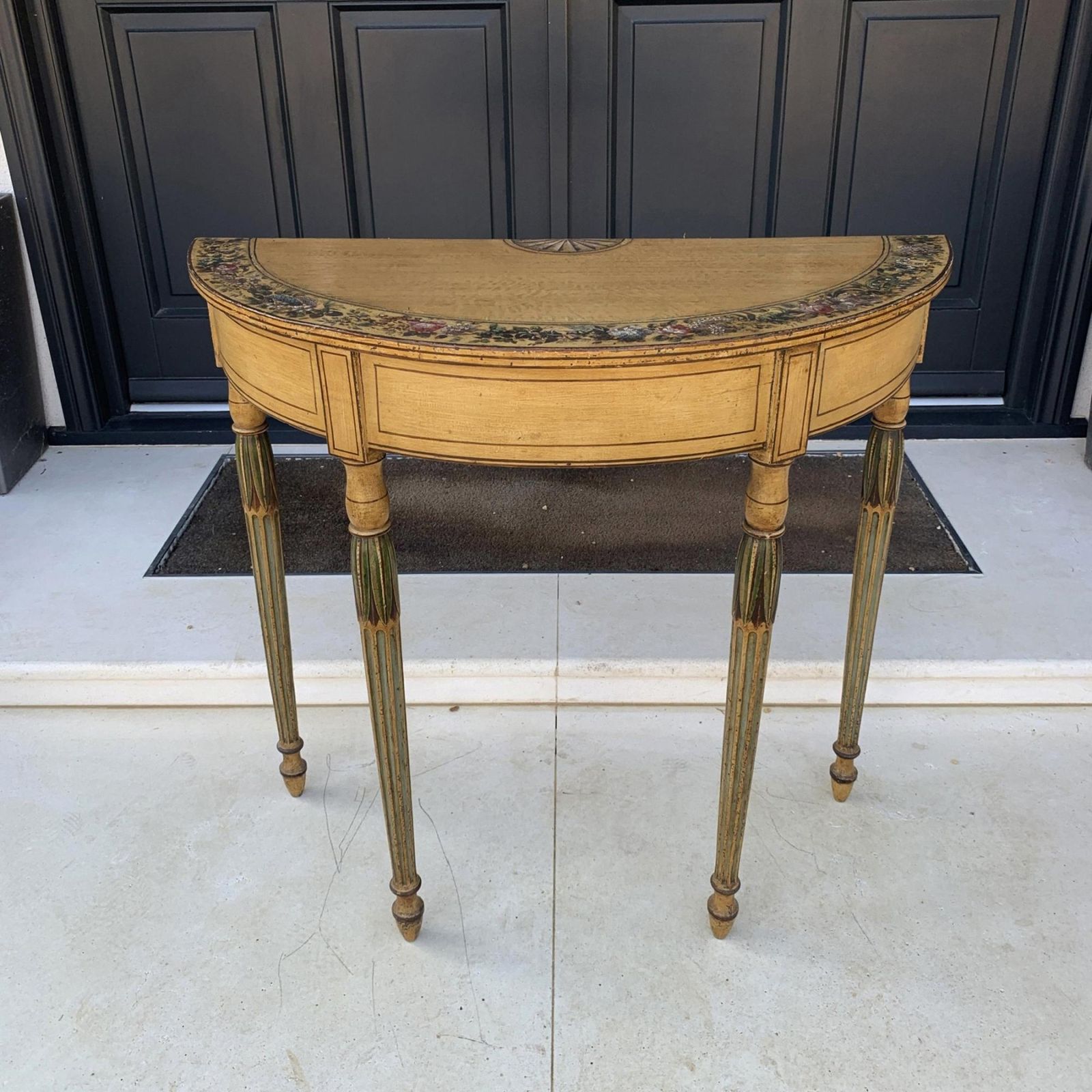 Georgian Painted Demi Lune Pier Table Likely By Seddon, Sons And Sons And Shackleton photo vinterior