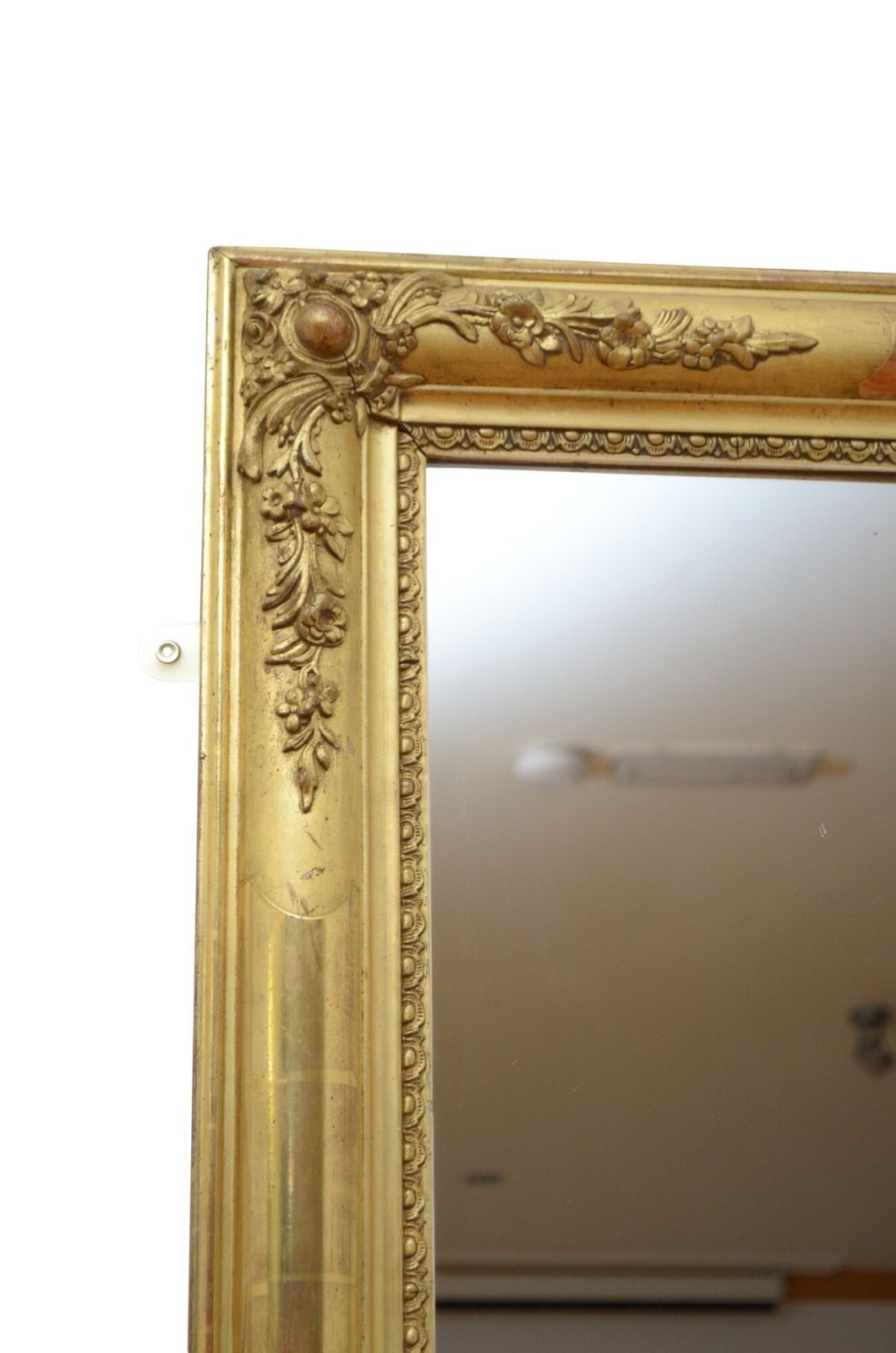 Giltwood Wall Mirror With Flowers And New Glass photo furniture
