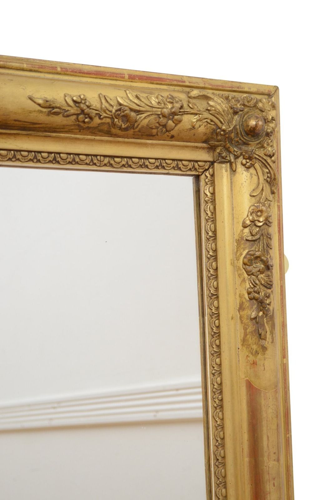 Giltwood Wall Mirror With Flowers And New Glass photo 1744.0