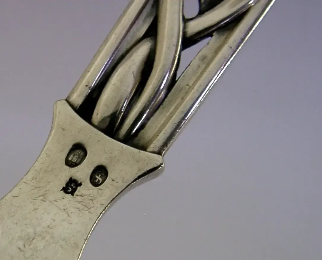 Heavy 90g Art Deco Danish Solid Silver Double Lipped Sauce Ladle 1947 Denmark photo vintage