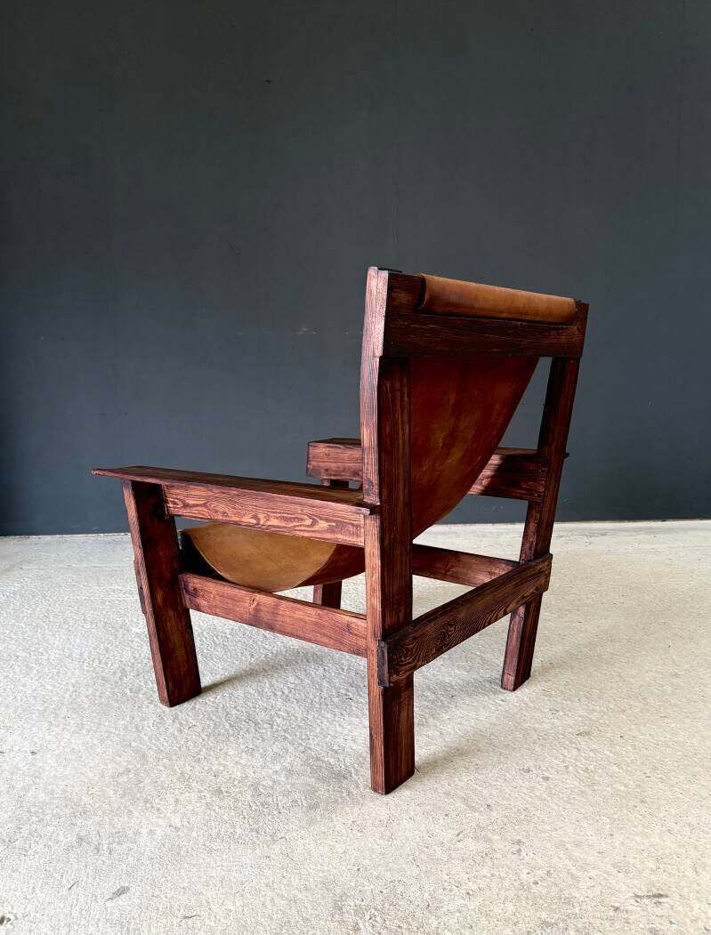 Mid-Century handgemaakte strandstoel met sling-zitting, Nederland, ca. jaren 1960 photo vinterior
