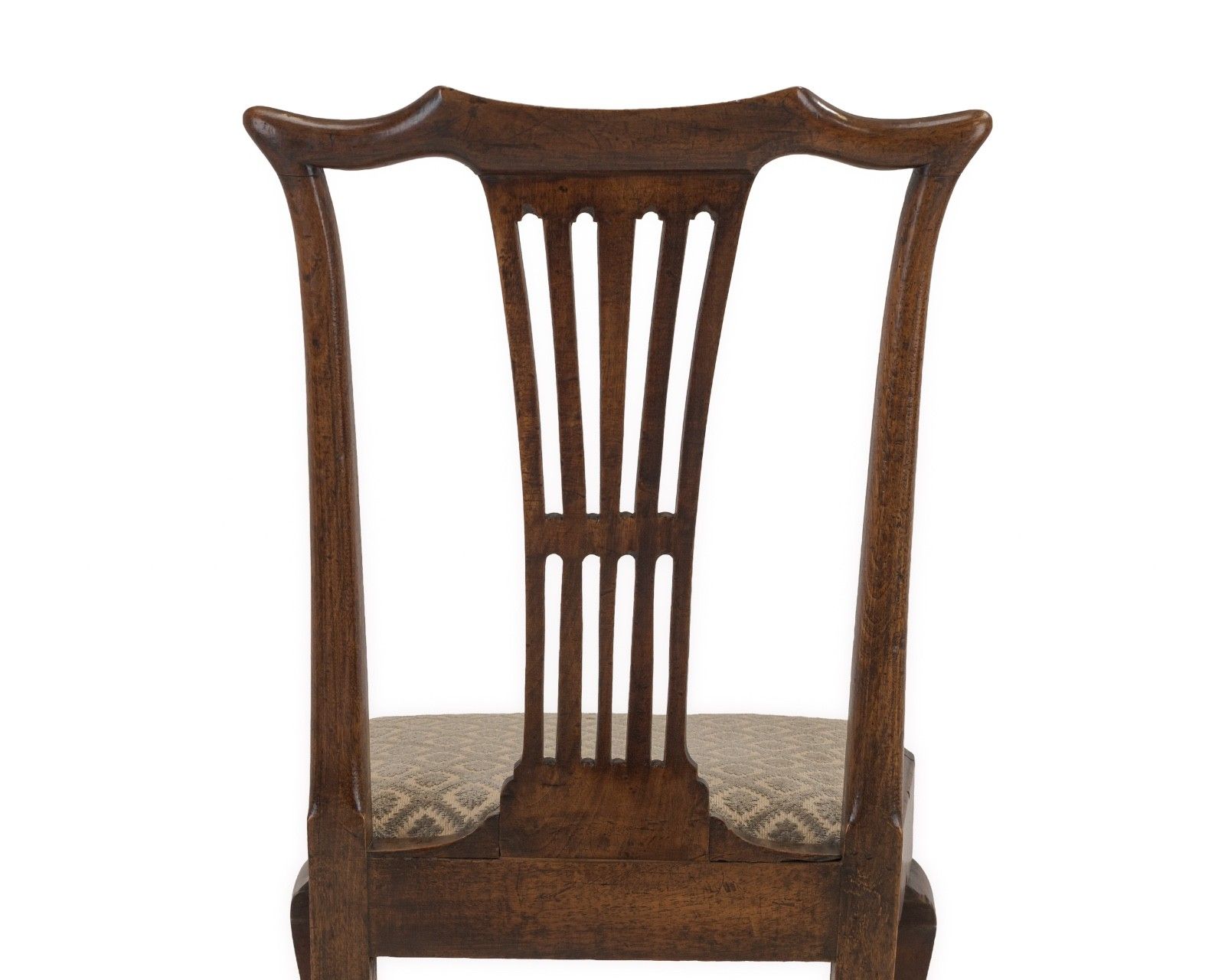 Mid 18th Century English Walnut Side Chair With Pierced Splat Back, C.1740–1760 photo vintage