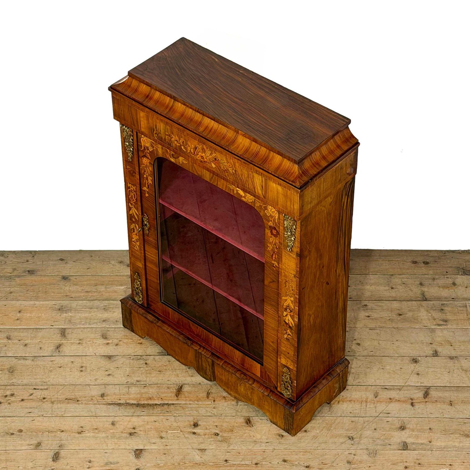 Antique Walnut Inlaid Pier Cabinet | Display Cabinet | Antique Cabinet | Antique Storage | Display Cabinet (M 6877) photo 795.0