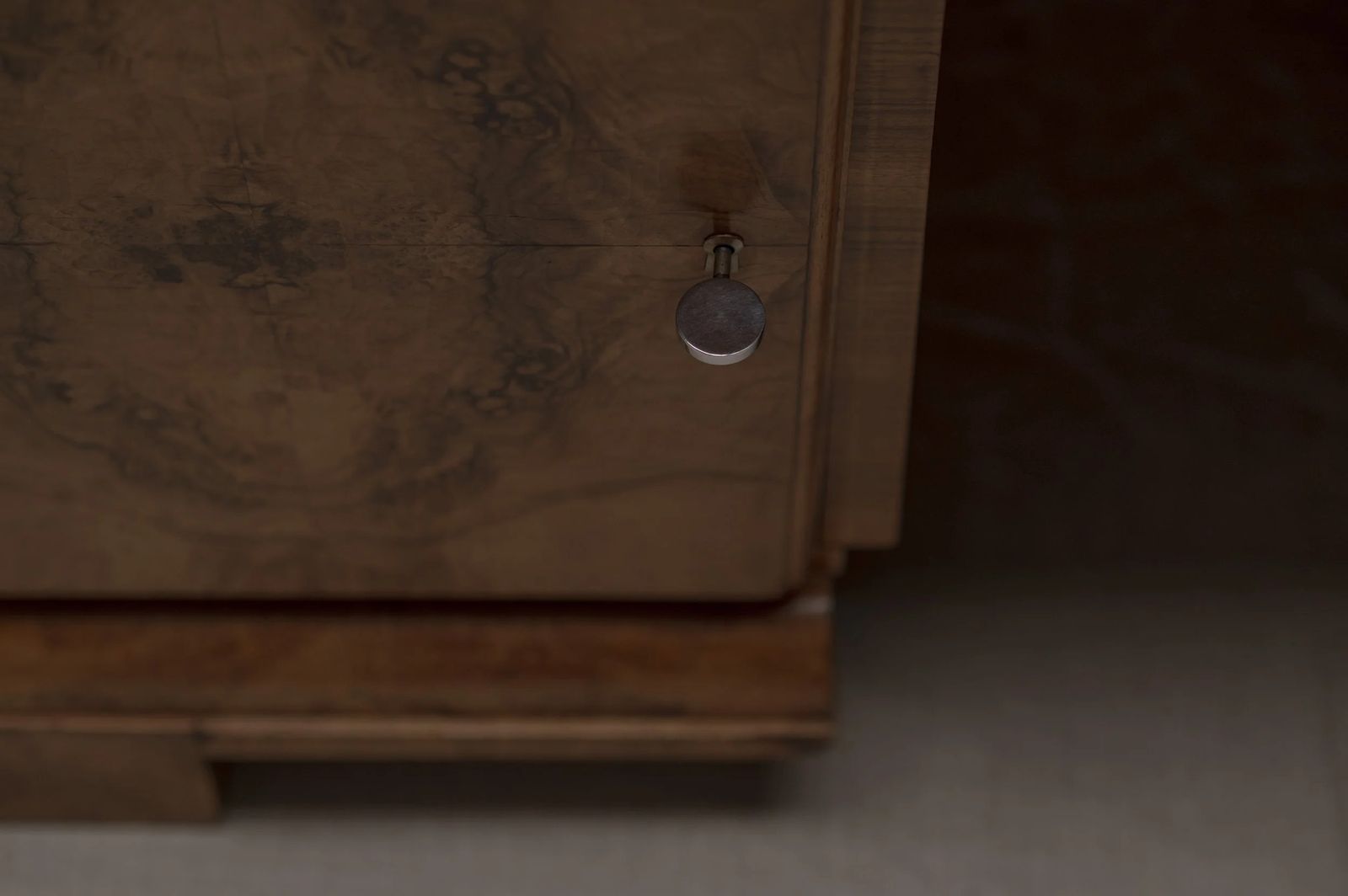 photo vinterior Burlwood Desk   Center Table, Circa 1940