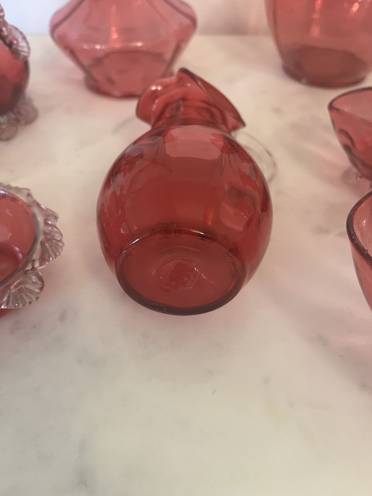 Collection Of Victorian Cranberry Glassware 13 Pieces photo furniture