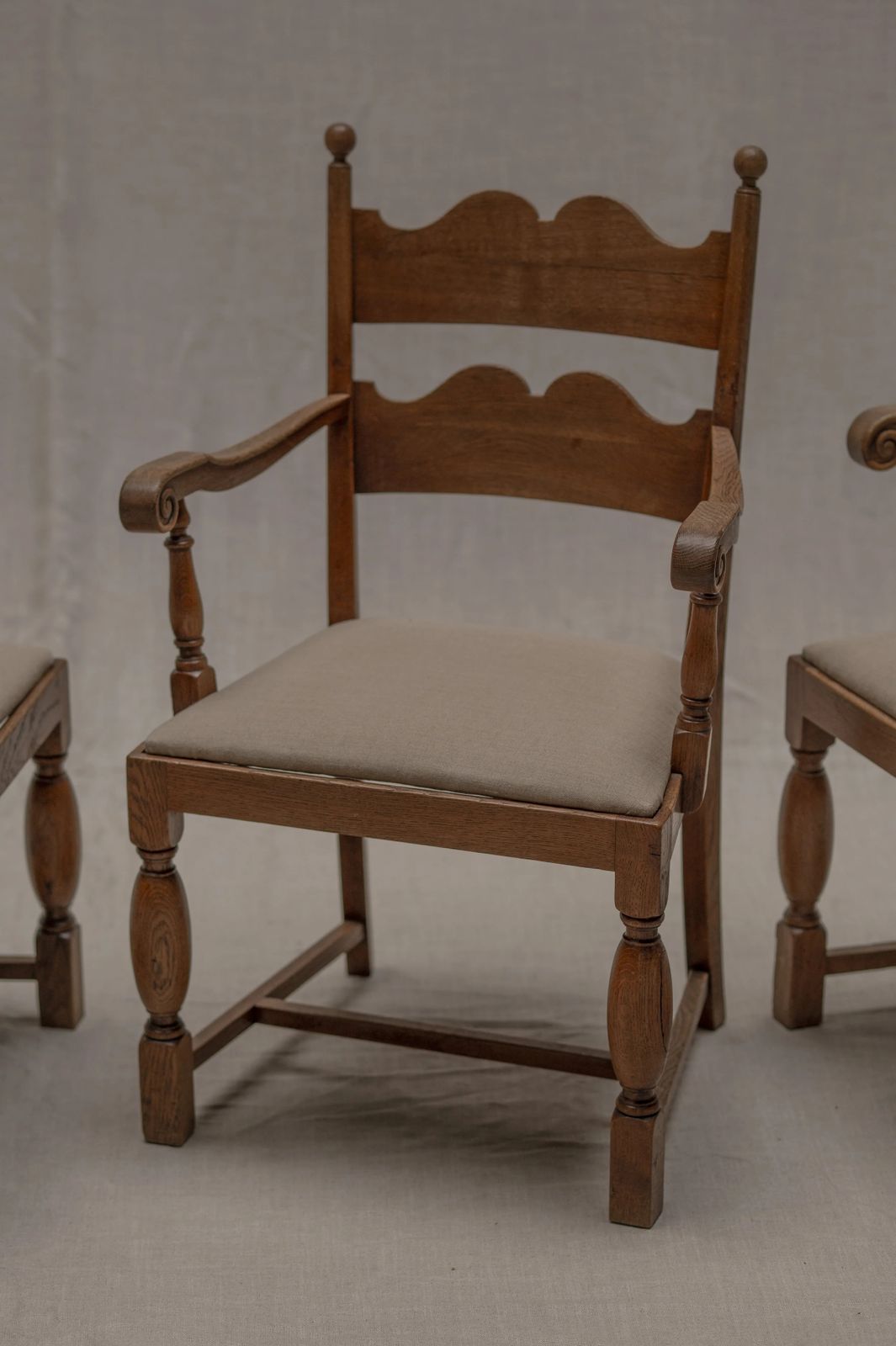 Set Of Four French Mid Century Dining Chairs After Charles Dudouyt, 1950s photo Furniture