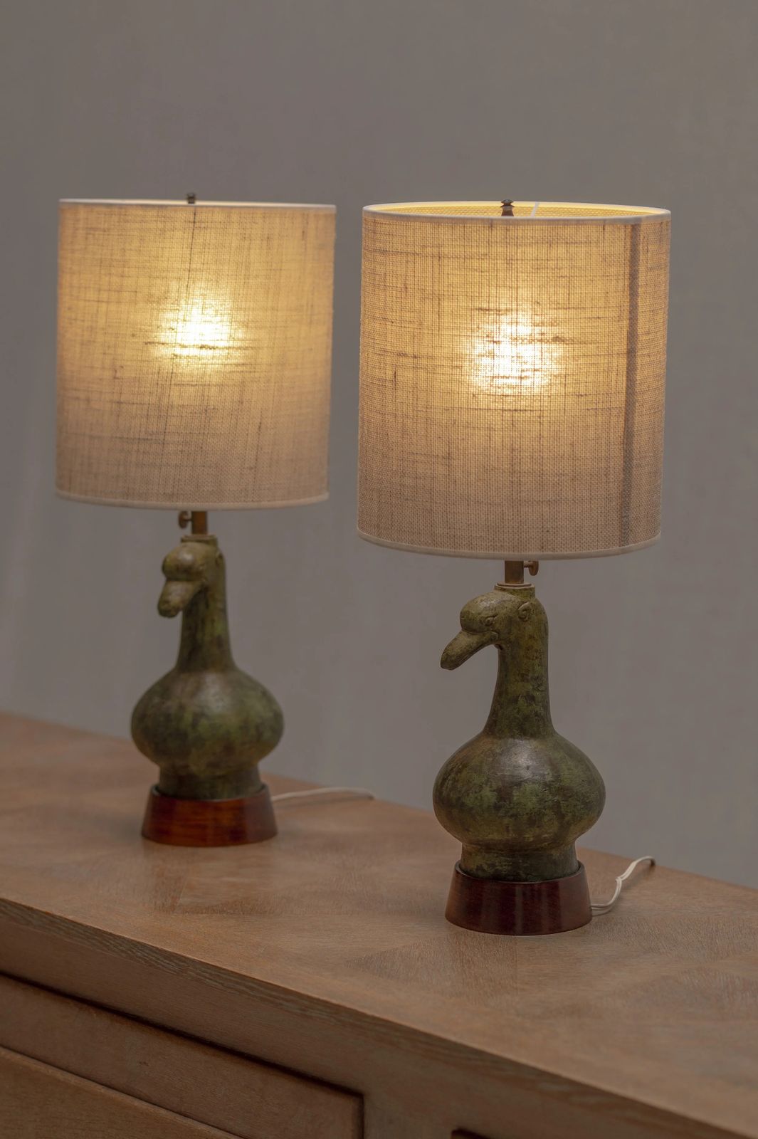 photo for sale Pair Of French Mid Century Table Lamps, 1970s