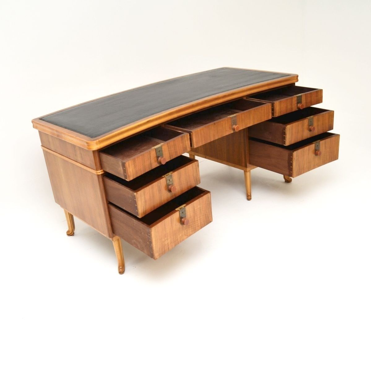 photo furniture Vintage Walnut Pedestal Desk By Laszlo Hoenig