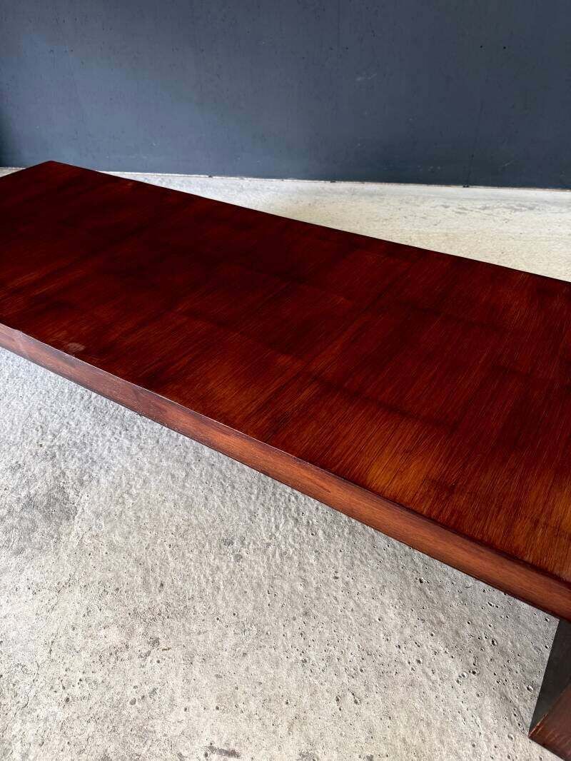photo vintage Modernistische design salontafel in bamboe door Axel Vervoordt, jaren 1980