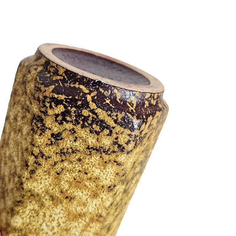 Home Decor 1970s West German Fat Lava Vase By Scheurich   Hexagonal "Honey" Coloured   Model 297 26 photo