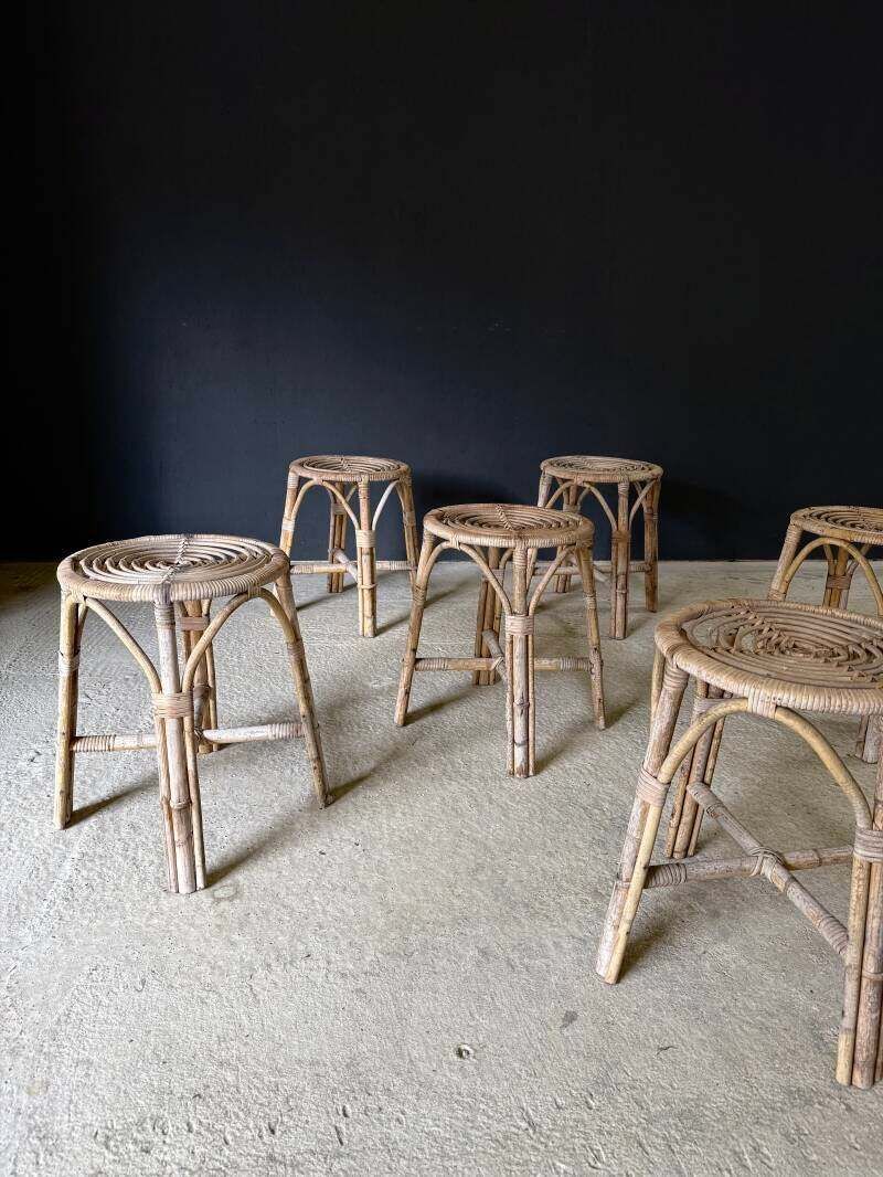 Boho Design Bamboo Krukkenset, Italië, ca. jaren 1960 photo vintage
