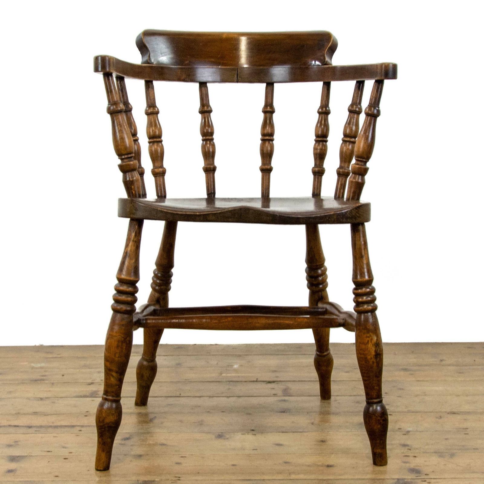 Antique Beech And Elm Captain's Chair | Smoker's Bow Chair | Antique Armchair | Antique Seating | Reading Chair photo for sale
