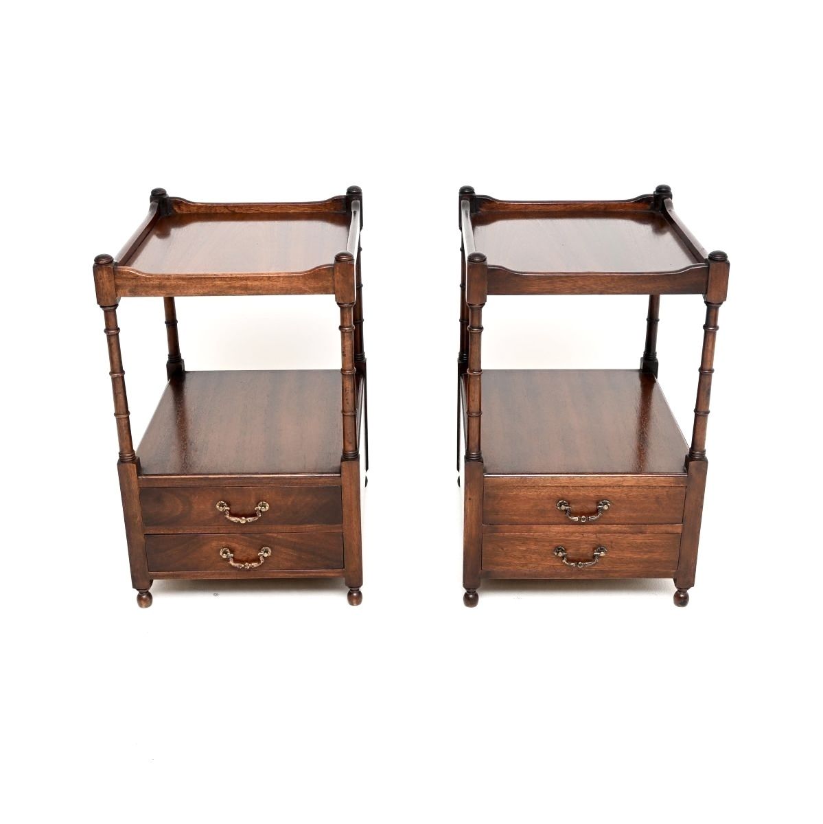 Pair Of Antique Georgian Style Mahogany Side Tables photo furniture
